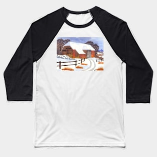 Barn in Snow Baseball T-Shirt